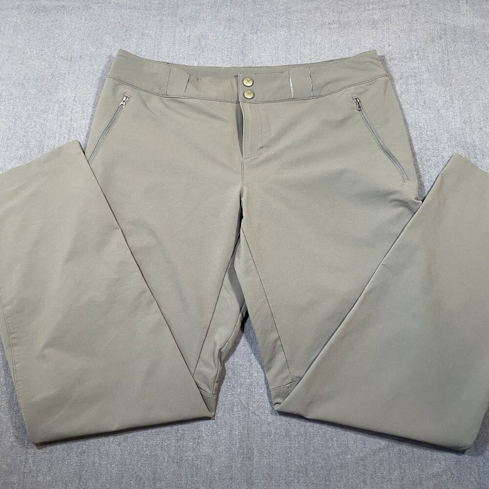 REI Co-Op Womens Outdoor Hiking Pants Size 14 With Zip Pockets In Olive Green
